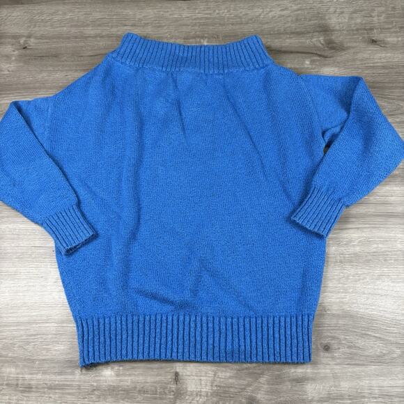 Sabie Turtleneck Womens Size Medium Long Sleeve Cropped Sweater Blue - Picture 1 of 9